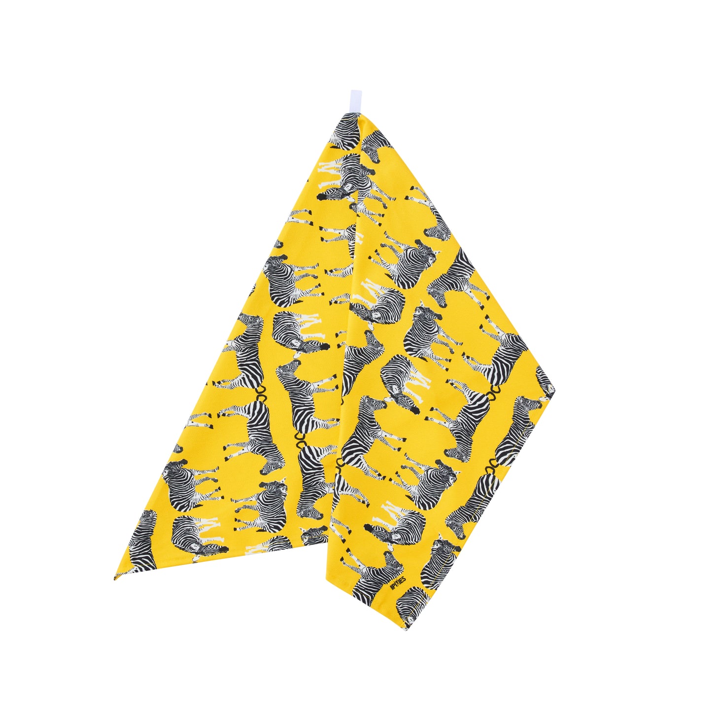 Yellow Cotton Kitchen Cloth with Zebra Illustrations 