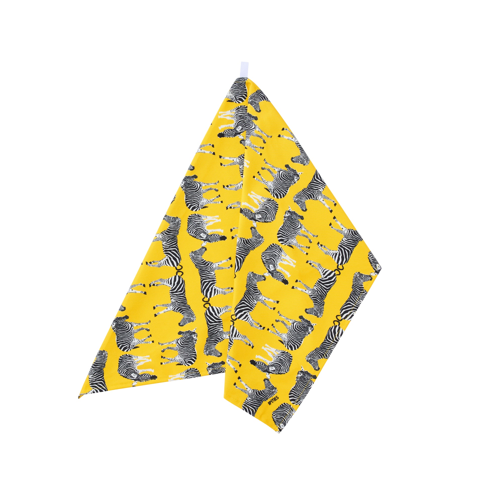 Yellow Cotton Kitchen Cloth with Zebra Illustrations 