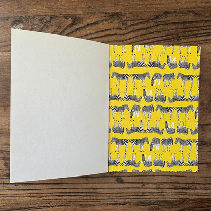 inside back cover of yellow zebra design pocket notebook 