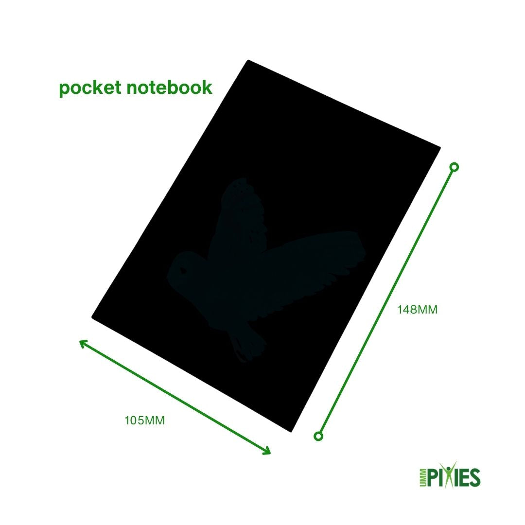 Product Information sizing chart for 16 pocket notebook