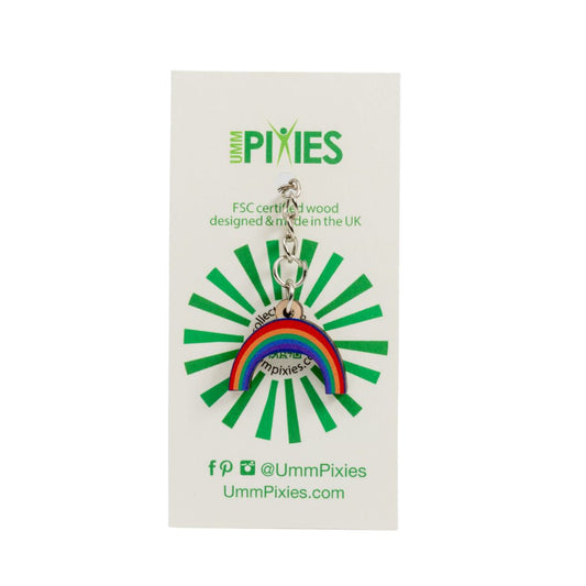 Rainbow Wooden Charm Keyring