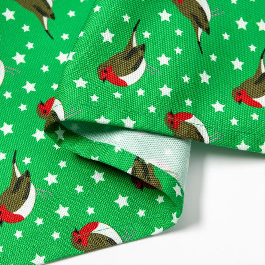 Limited edition: Festive Green Robin Colourful Tea towel