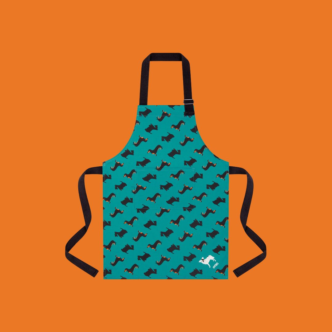 Dogs Dogtooth Cook's Set with matching child's apron