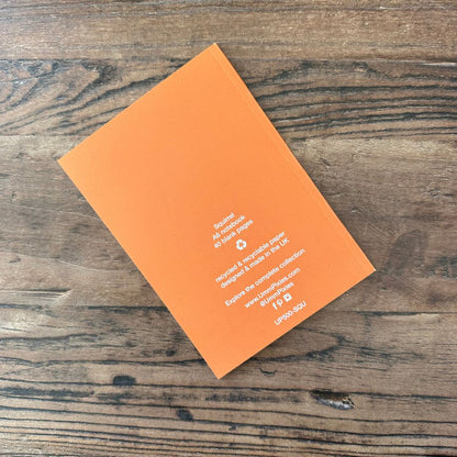 orange back cover of squirrel notebook