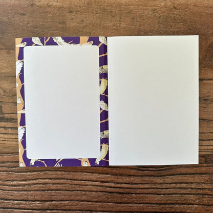 detail of the Inside front cover of British owls pocket notebook