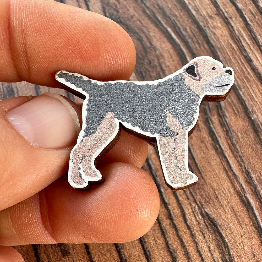 Border Terrier Dog Pin Badge