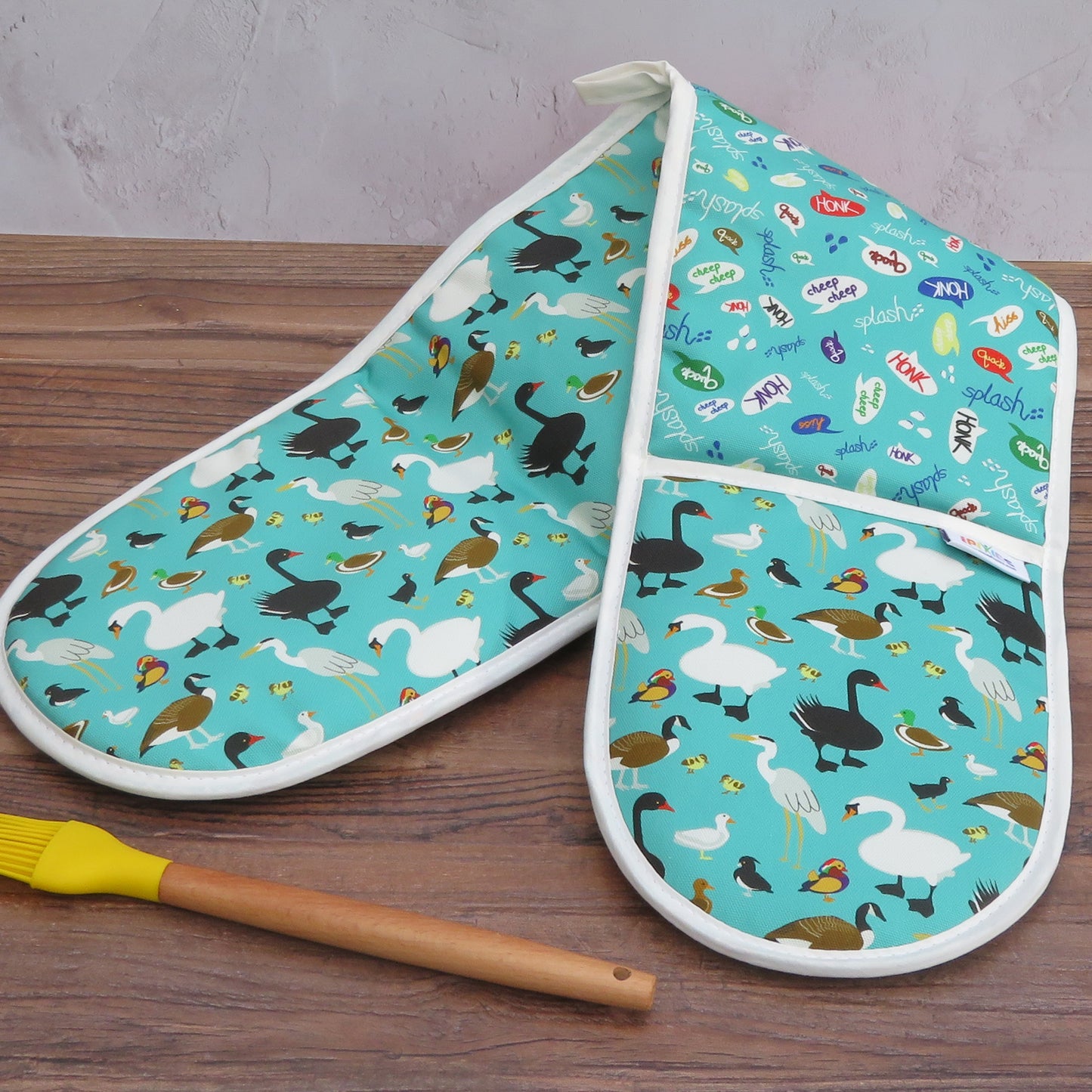 Ducks Oven Gloves in Organic Cotton, designed and made in Britain 