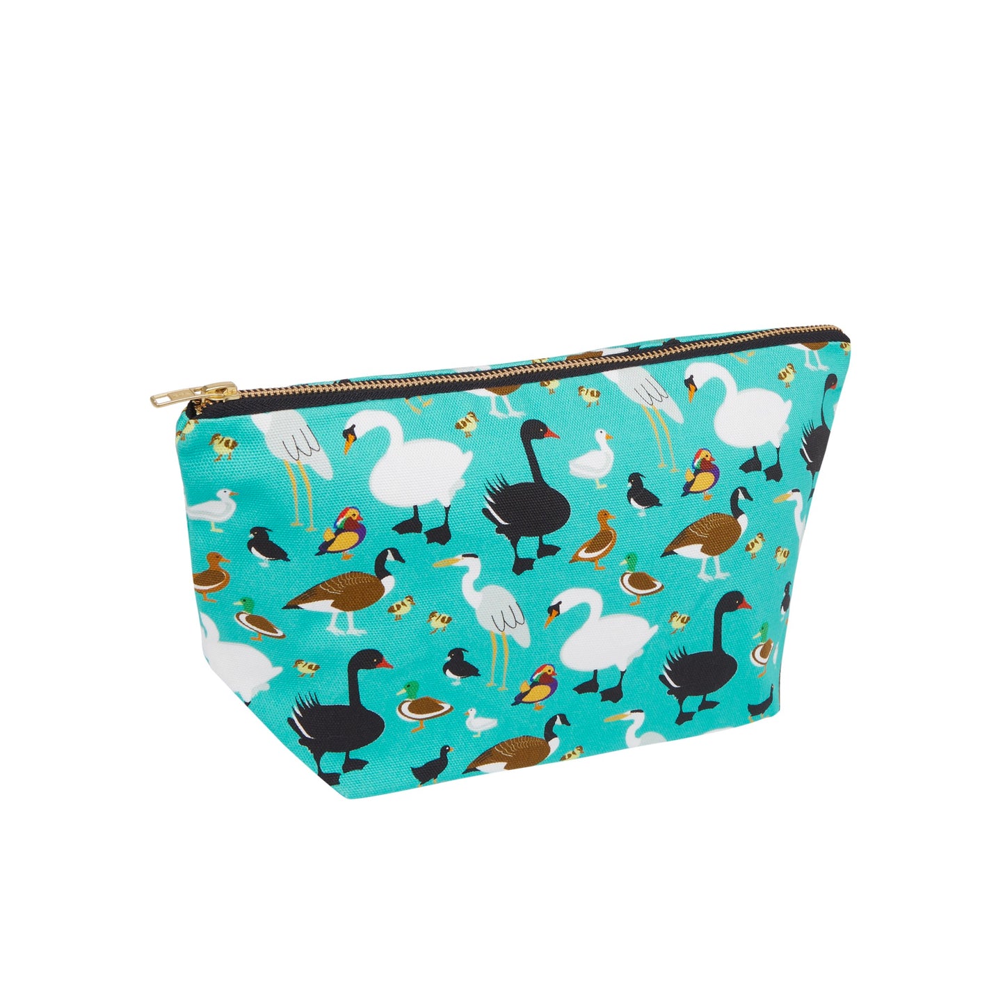 Ducks bag with zipped closure . Organic cotton with printed waterproof lining