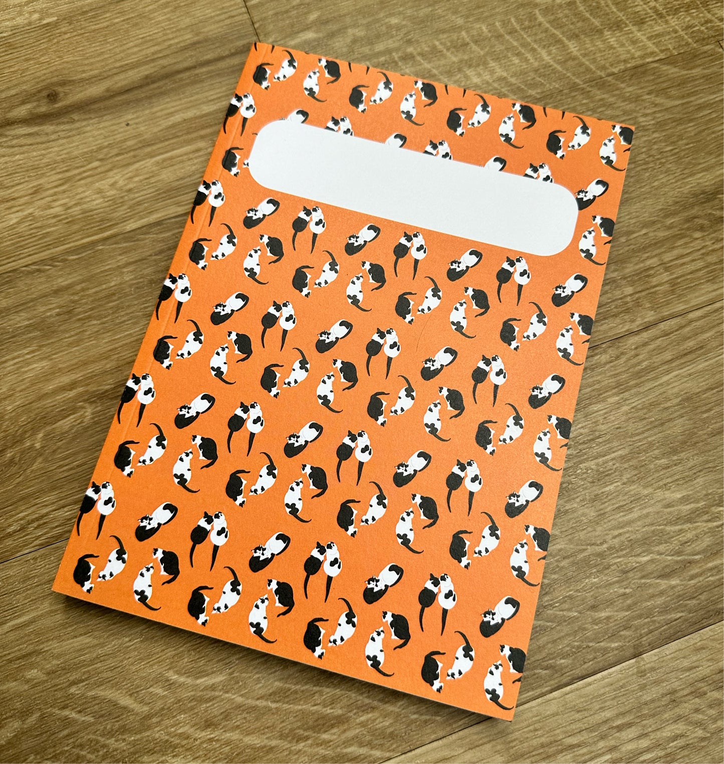 cats notebook.  160 pages. ruled and plain pages. receycled paper. plant based dyes. carbon neutral printers